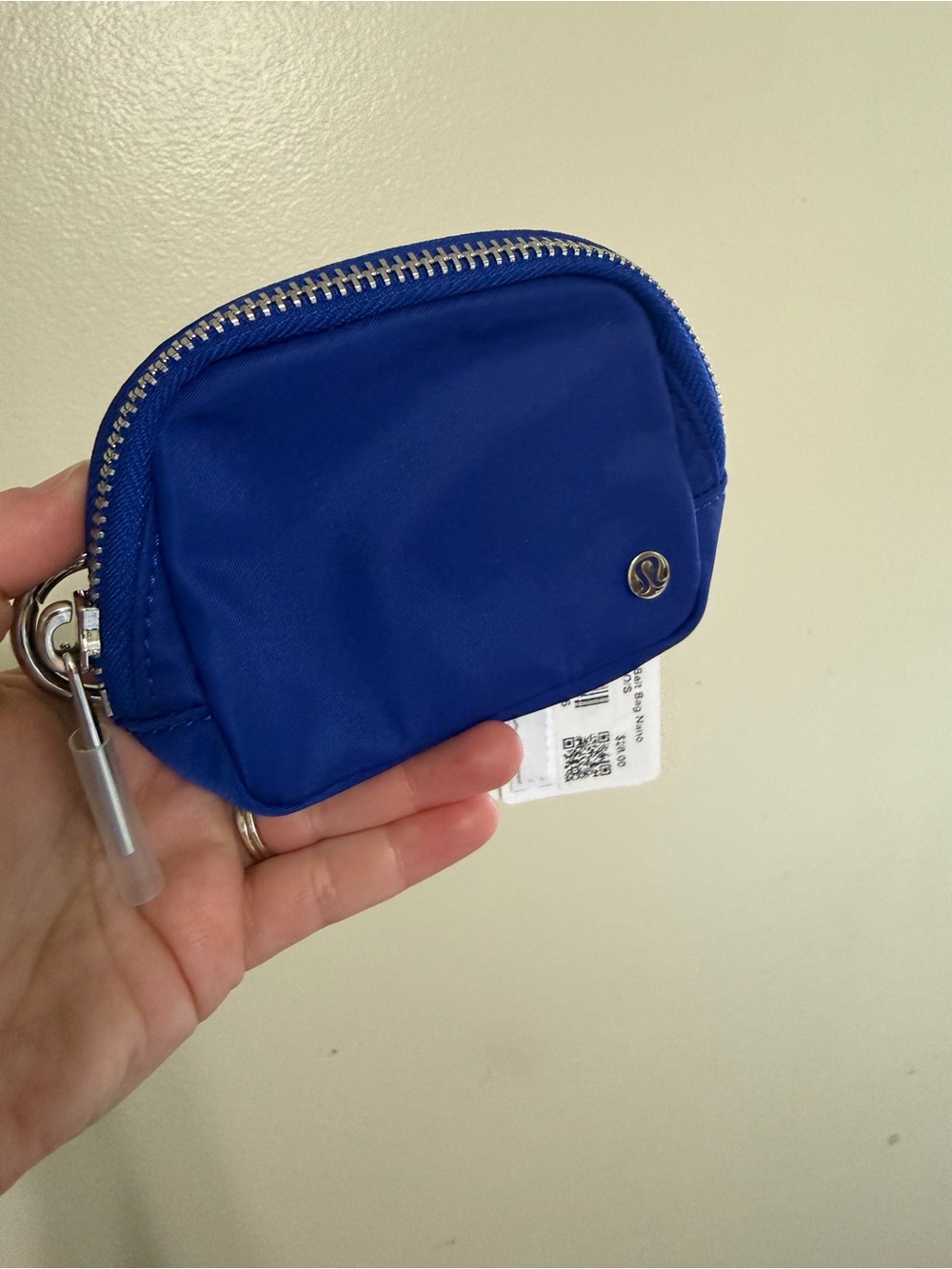 lululemon athletica Cobalt Blue Mini Zip Pouch with Keyring